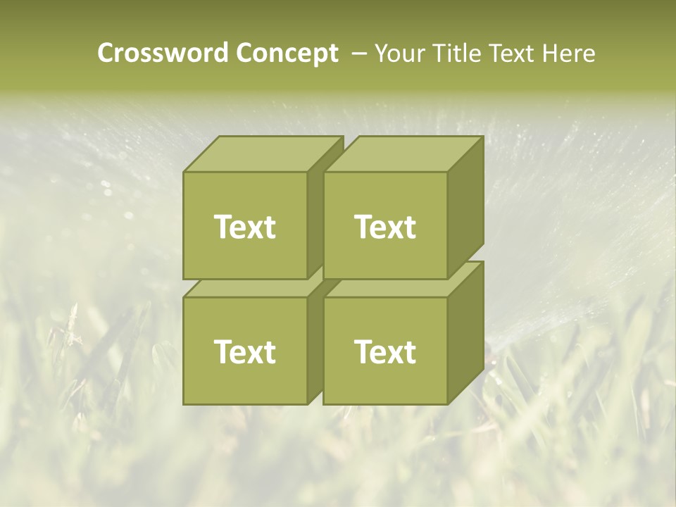 Water Splashing From A Sprinkler Hidden In The Grass. PowerPoint Template