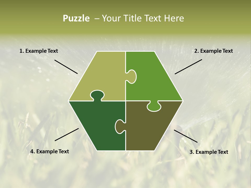 Water Splashing From A Sprinkler Hidden In The Grass. PowerPoint Template