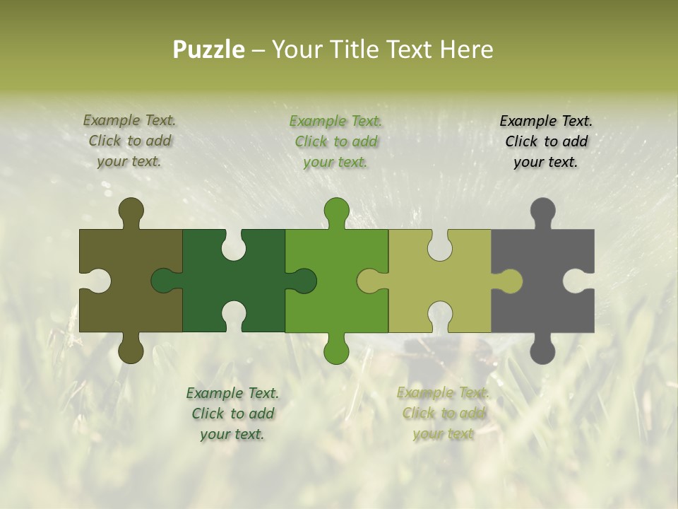 Water Splashing From A Sprinkler Hidden In The Grass. PowerPoint Template