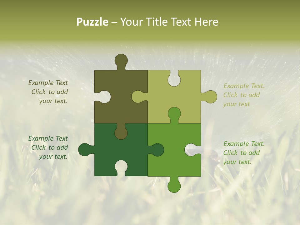 Water Splashing From A Sprinkler Hidden In The Grass. PowerPoint Template