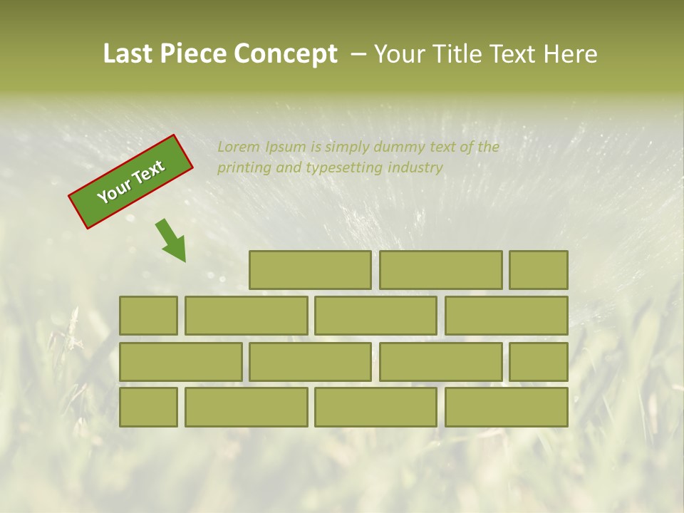 Water Splashing From A Sprinkler Hidden In The Grass. PowerPoint Template