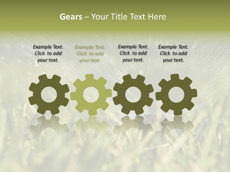 Water Splashing From A Sprinkler Hidden In The Grass. PowerPoint Template