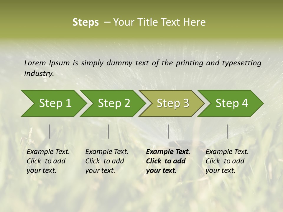 Water Splashing From A Sprinkler Hidden In The Grass. PowerPoint Template