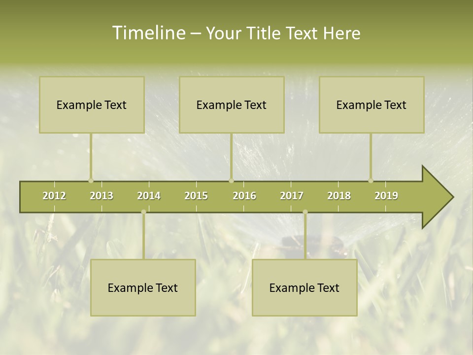 Water Splashing From A Sprinkler Hidden In The Grass. PowerPoint Template