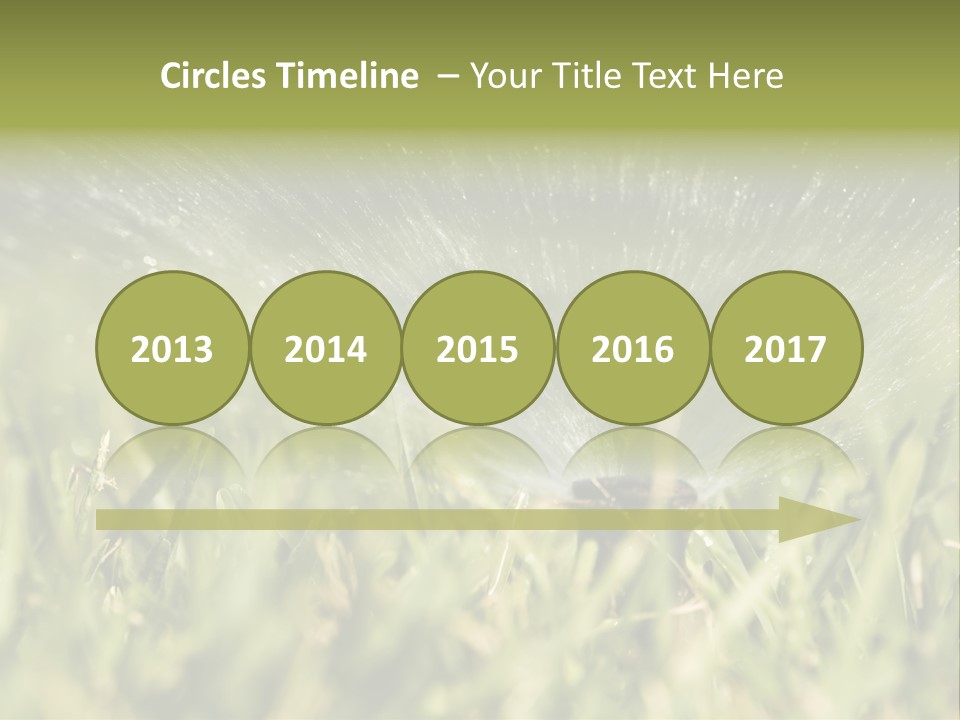 Water Splashing From A Sprinkler Hidden In The Grass. PowerPoint Template