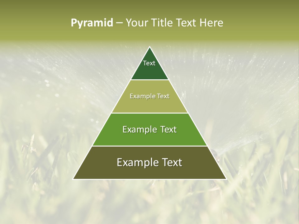 Water Splashing From A Sprinkler Hidden In The Grass. PowerPoint Template
