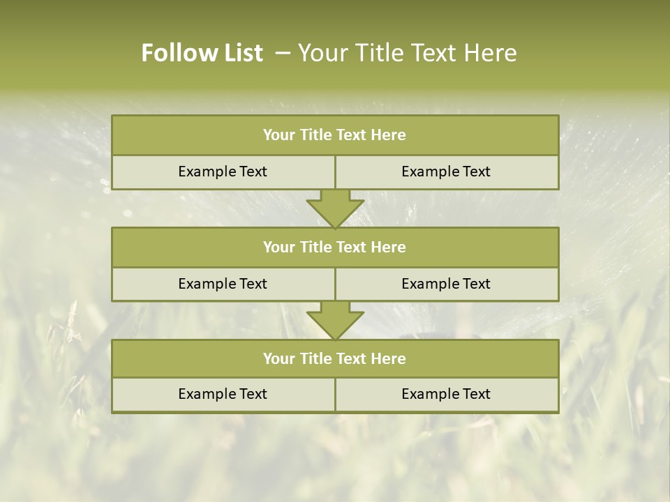 Water Splashing From A Sprinkler Hidden In The Grass. PowerPoint Template