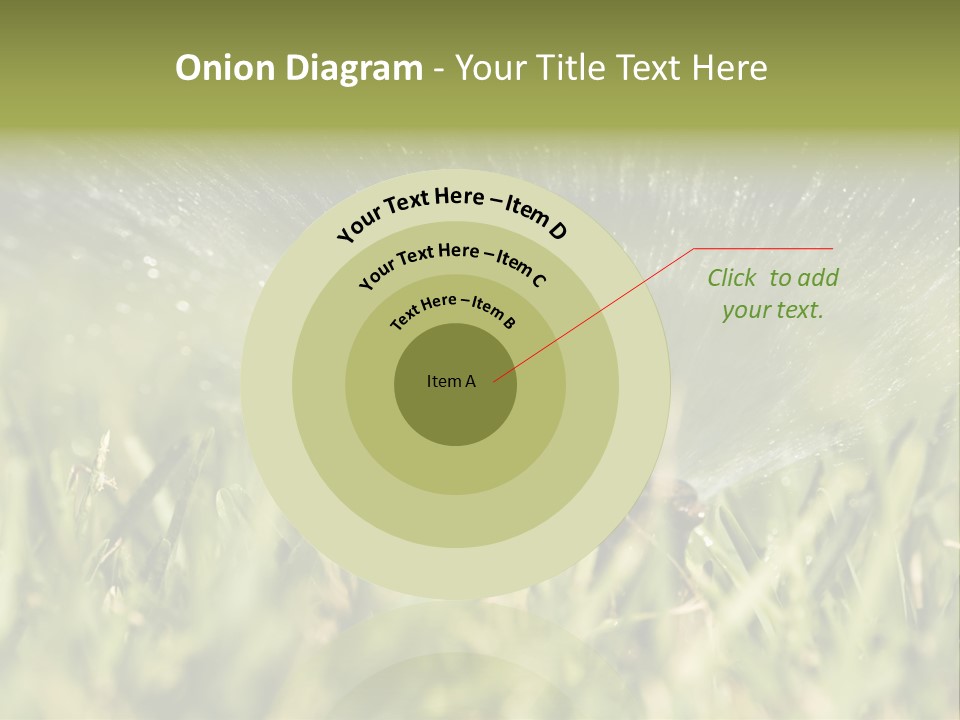 Water Splashing From A Sprinkler Hidden In The Grass. PowerPoint Template