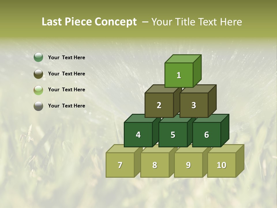 Water Splashing From A Sprinkler Hidden In The Grass. PowerPoint Template