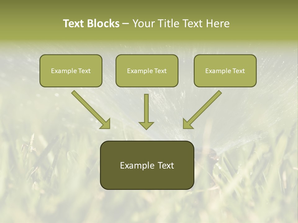 Water Splashing From A Sprinkler Hidden In The Grass. PowerPoint Template