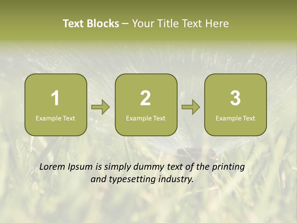 Water Splashing From A Sprinkler Hidden In The Grass. PowerPoint Template