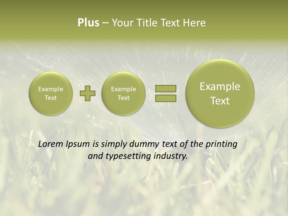 Water Splashing From A Sprinkler Hidden In The Grass. PowerPoint Template