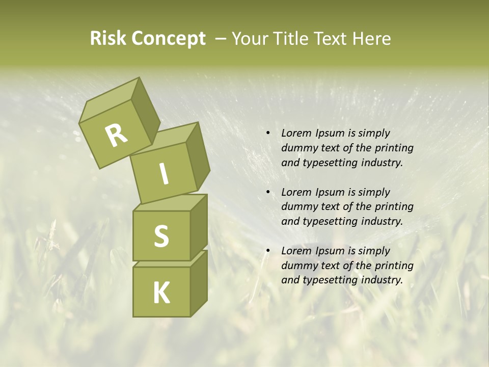 Water Splashing From A Sprinkler Hidden In The Grass. PowerPoint Template