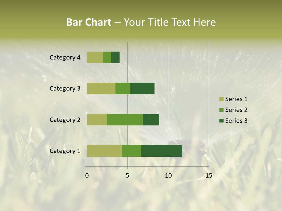 Water Splashing From A Sprinkler Hidden In The Grass. PowerPoint Template