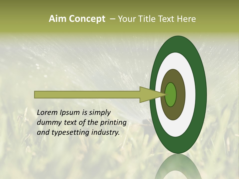 Water Splashing From A Sprinkler Hidden In The Grass. PowerPoint Template