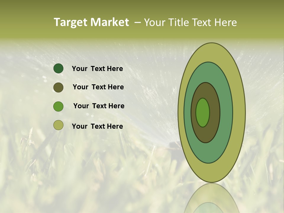 Water Splashing From A Sprinkler Hidden In The Grass. PowerPoint Template