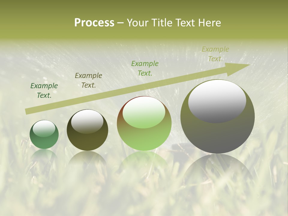Water Splashing From A Sprinkler Hidden In The Grass. PowerPoint Template