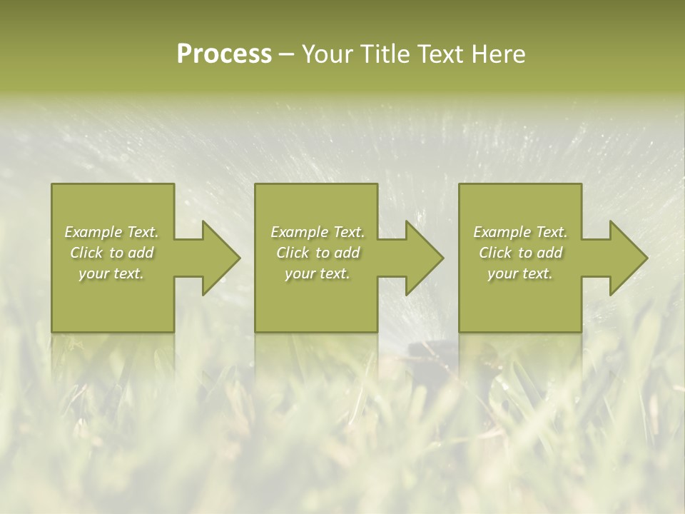 Water Splashing From A Sprinkler Hidden In The Grass. PowerPoint Template