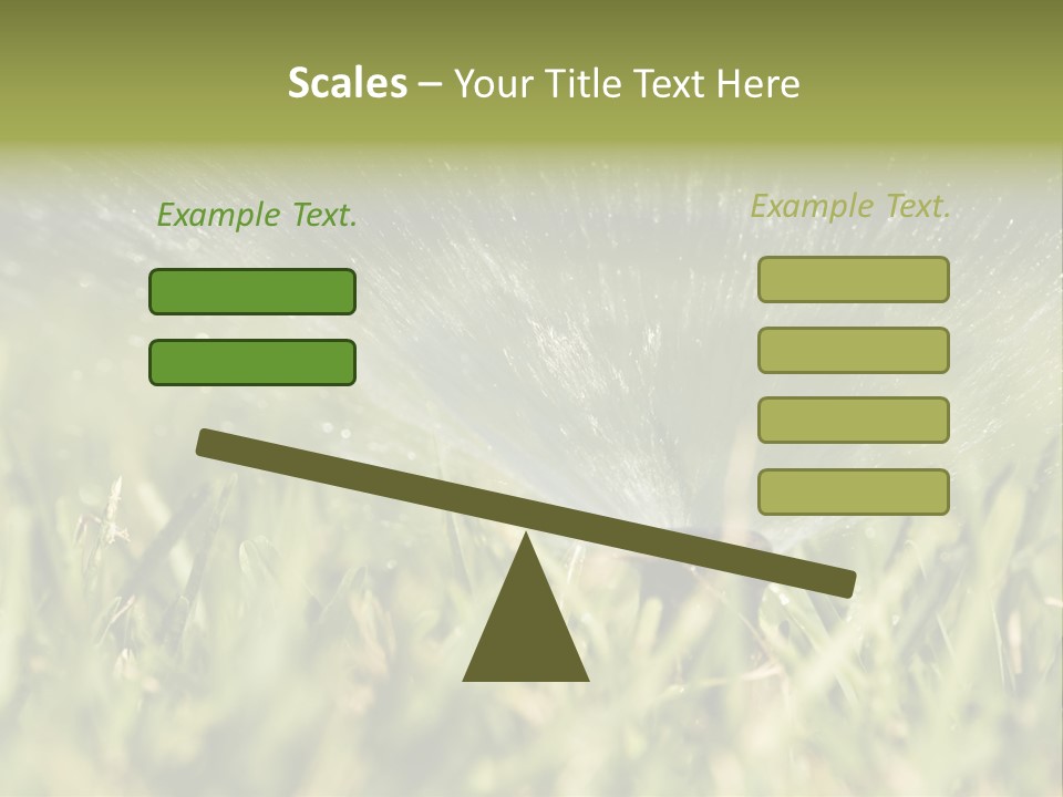 Water Splashing From A Sprinkler Hidden In The Grass. PowerPoint Template