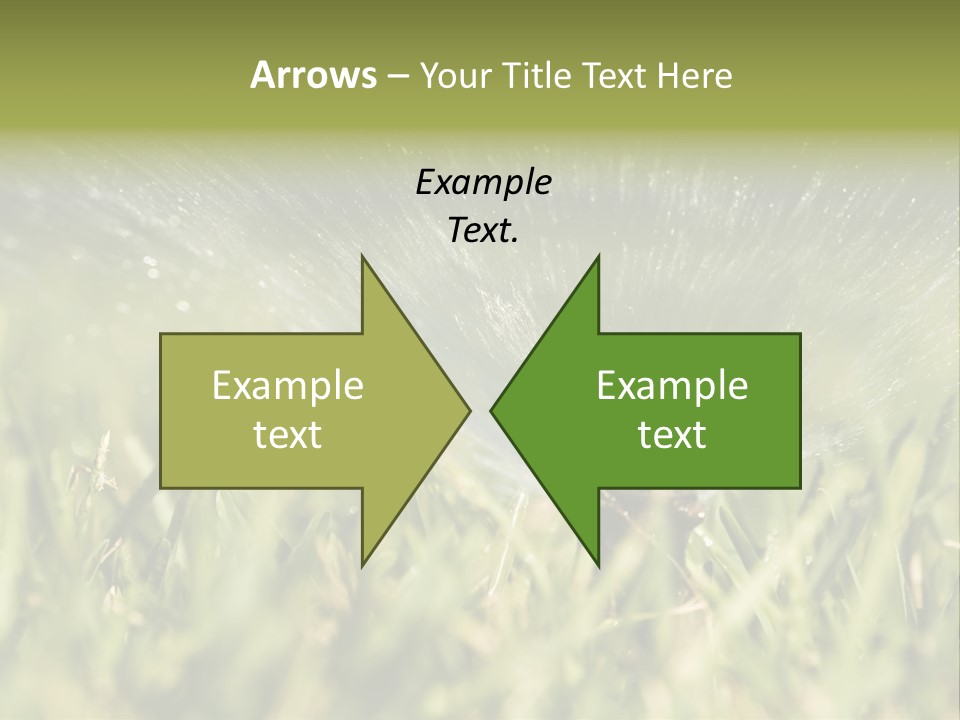 Water Splashing From A Sprinkler Hidden In The Grass. PowerPoint Template