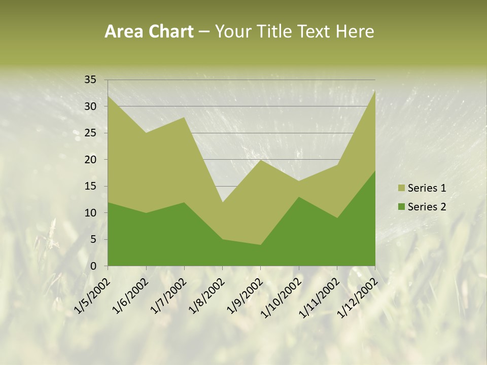 Water Splashing From A Sprinkler Hidden In The Grass. PowerPoint Template