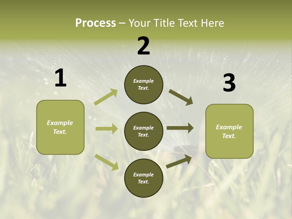 Water Splashing From A Sprinkler Hidden In The Grass. PowerPoint Template