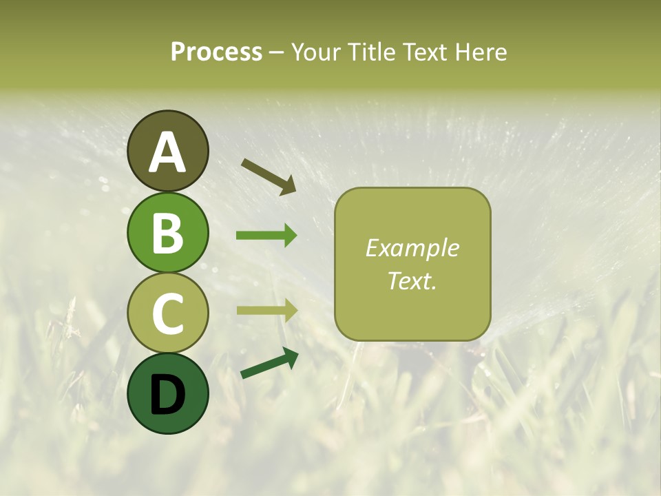 Water Splashing From A Sprinkler Hidden In The Grass. PowerPoint Template
