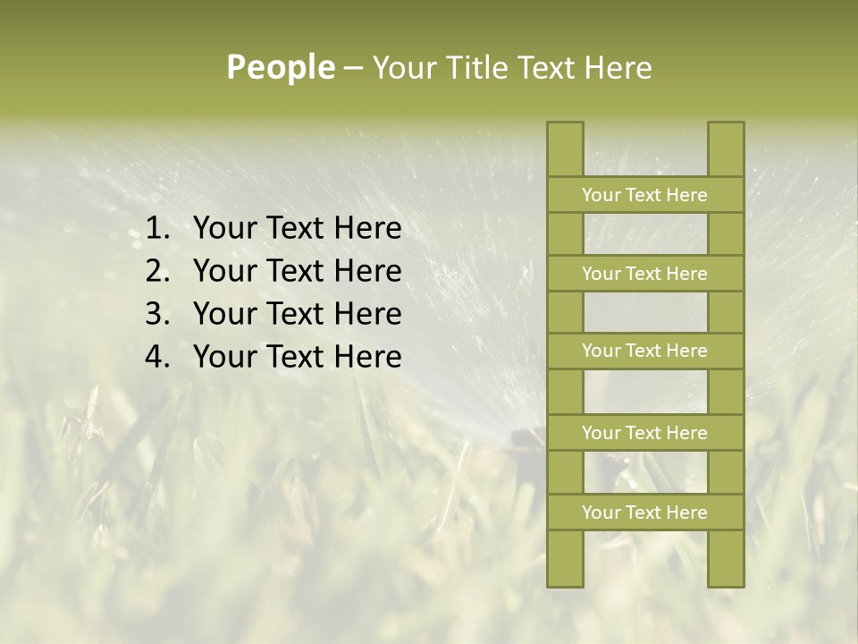 Water Splashing From A Sprinkler Hidden In The Grass. PowerPoint Template