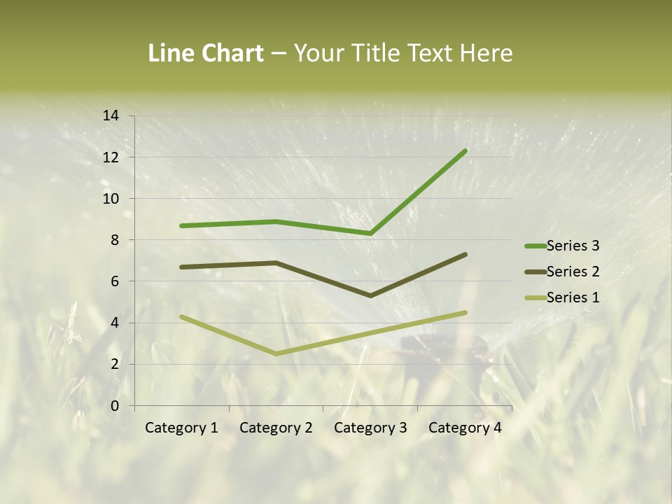 Water Splashing From A Sprinkler Hidden In The Grass. PowerPoint Template