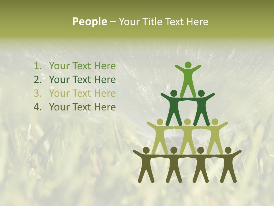 Water Splashing From A Sprinkler Hidden In The Grass. PowerPoint Template