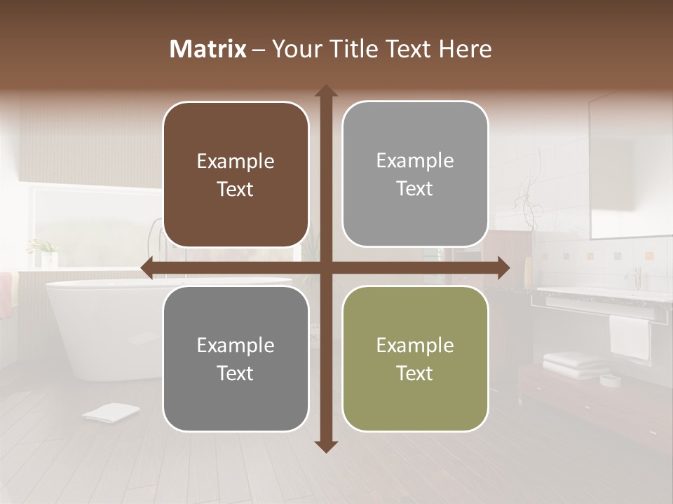 Modern Bathroom With A Tub (3D Rendering) PowerPoint Template