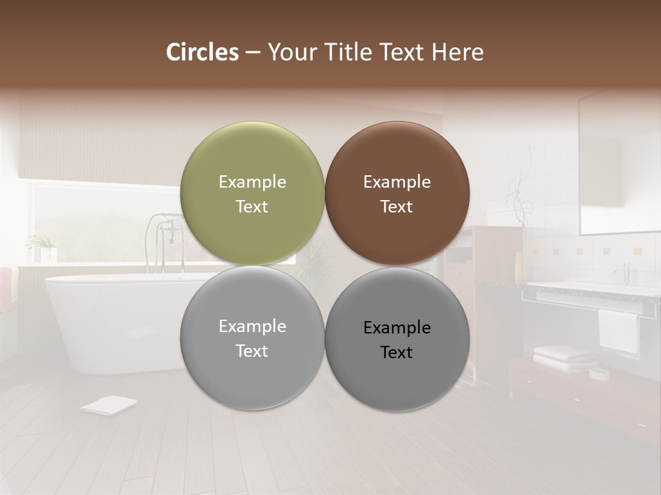 Modern Bathroom With A Tub (3D Rendering) PowerPoint Template