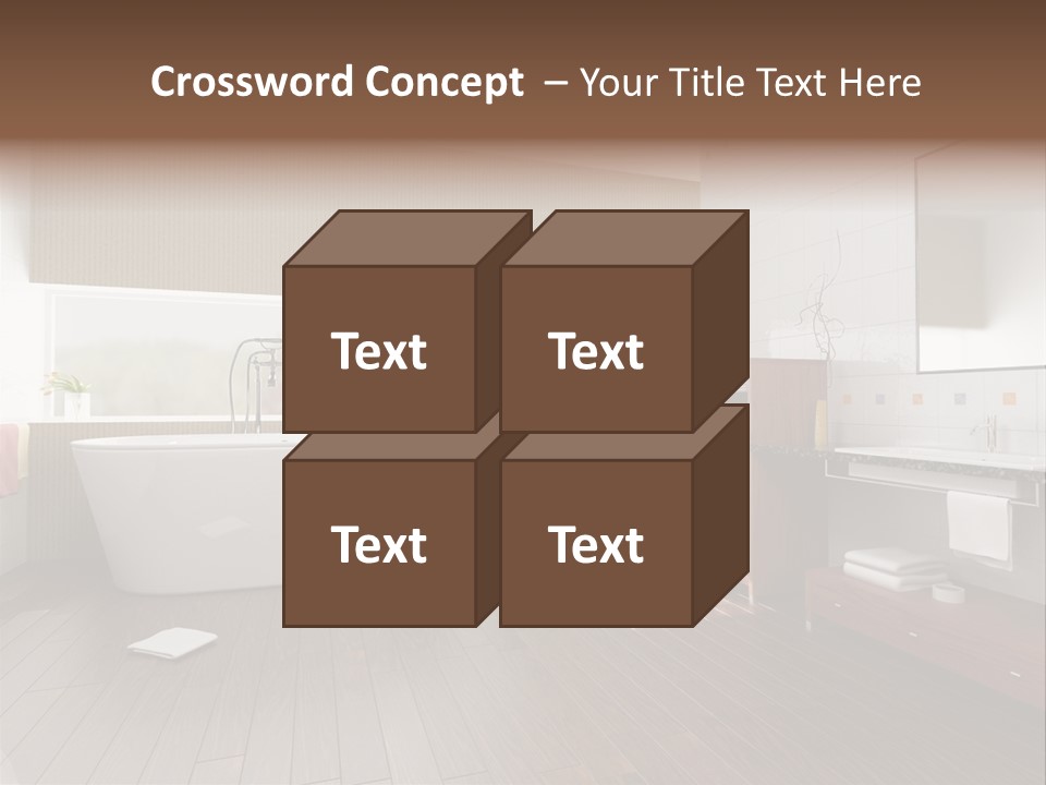 Modern Bathroom With A Tub (3D Rendering) PowerPoint Template
