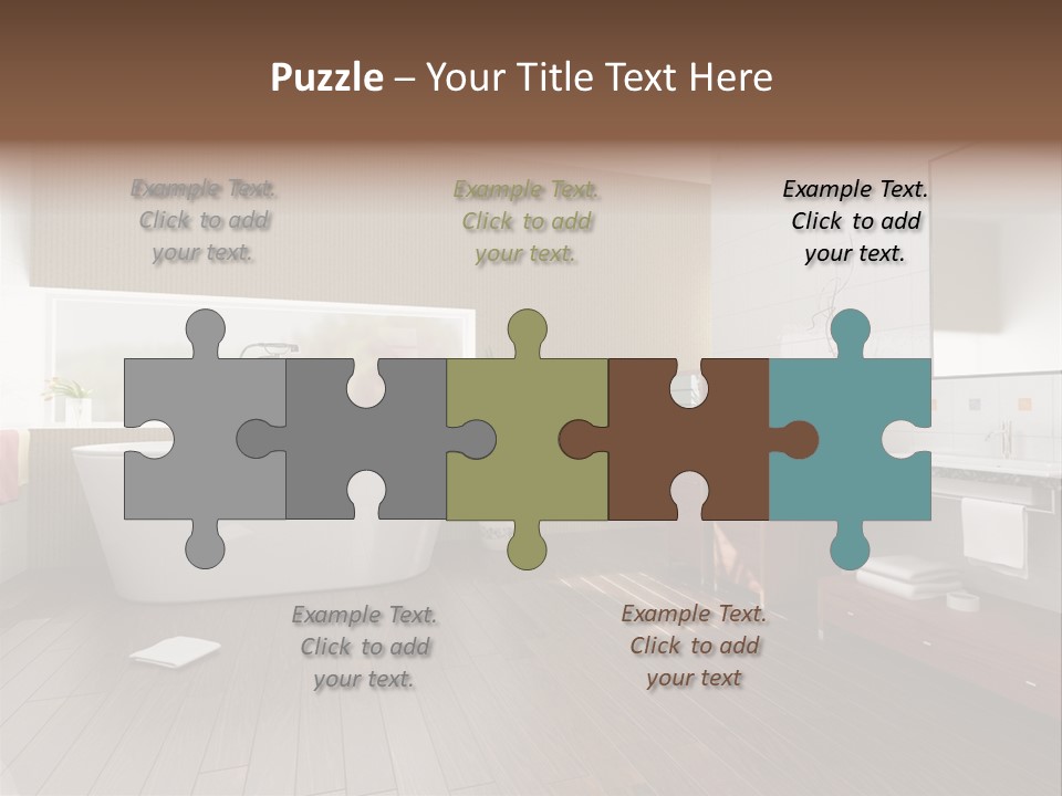 Modern Bathroom With A Tub (3D Rendering) PowerPoint Template