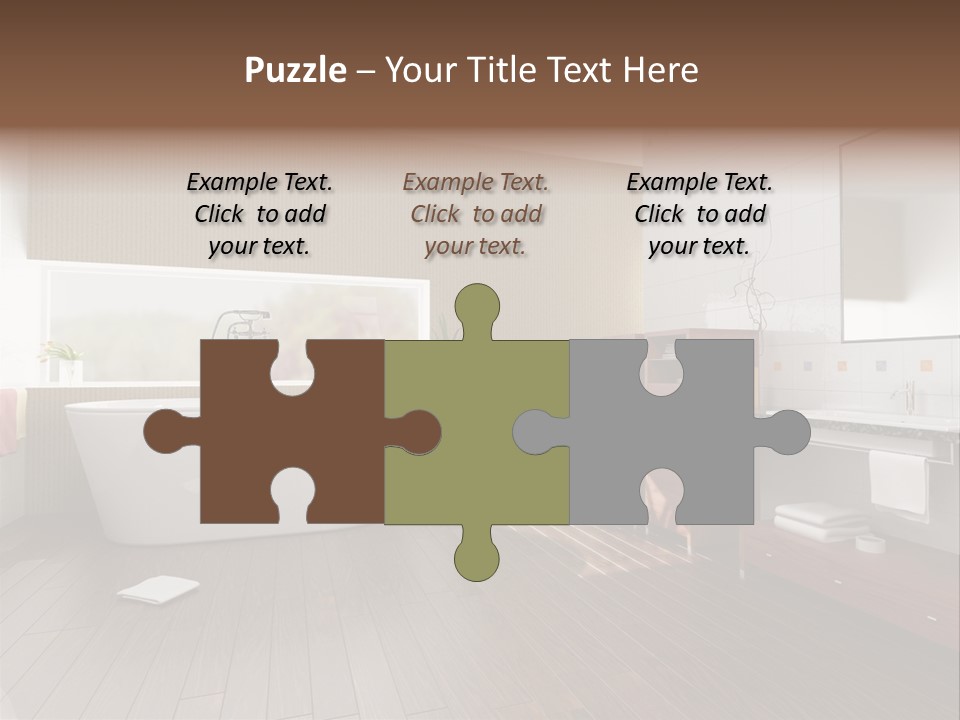 Modern Bathroom With A Tub (3D Rendering) PowerPoint Template