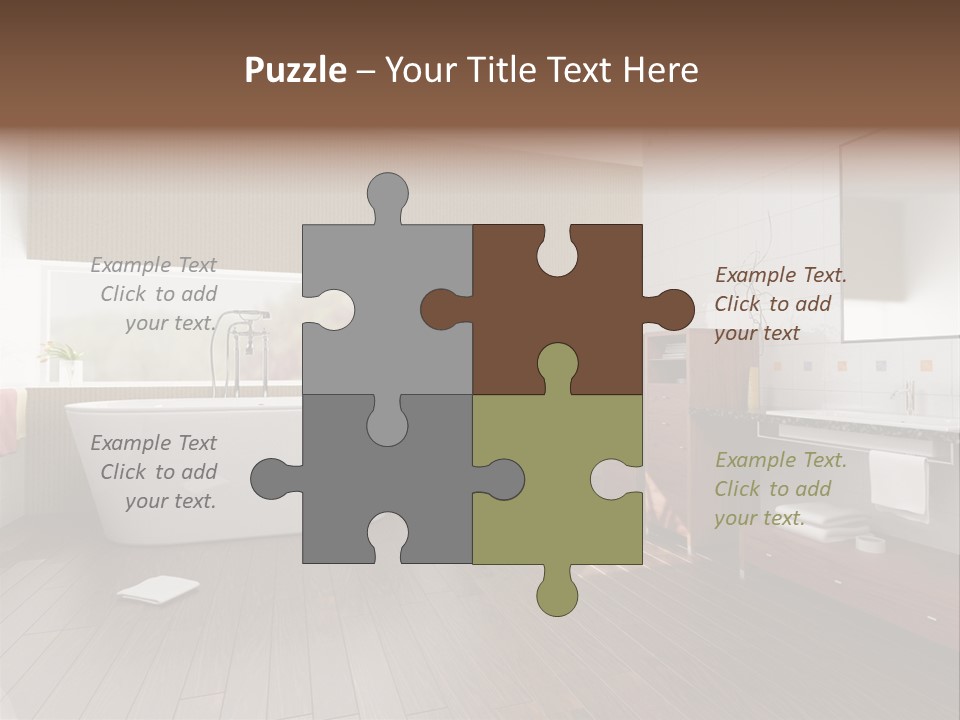 Modern Bathroom With A Tub (3D Rendering) PowerPoint Template