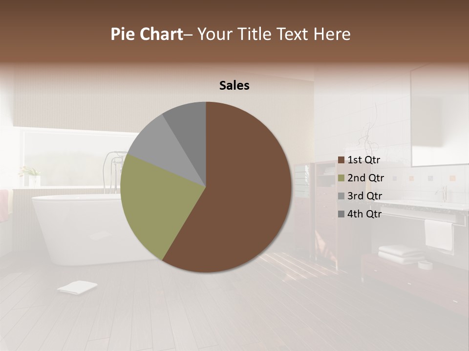 Modern Bathroom With A Tub (3D Rendering) PowerPoint Template