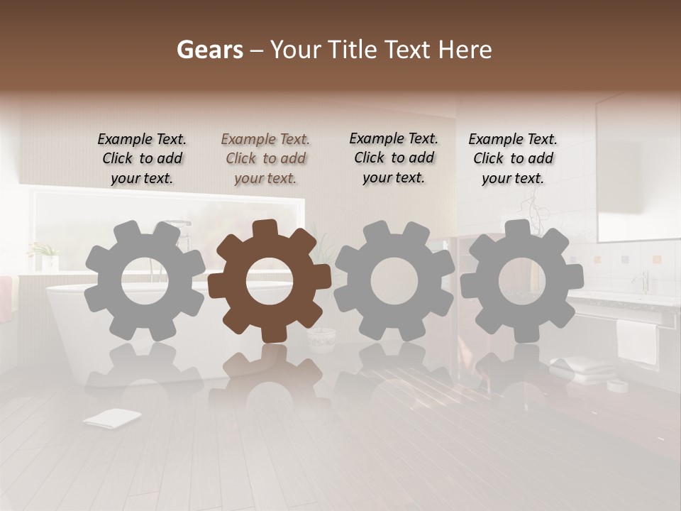 Modern Bathroom With A Tub (3D Rendering) PowerPoint Template