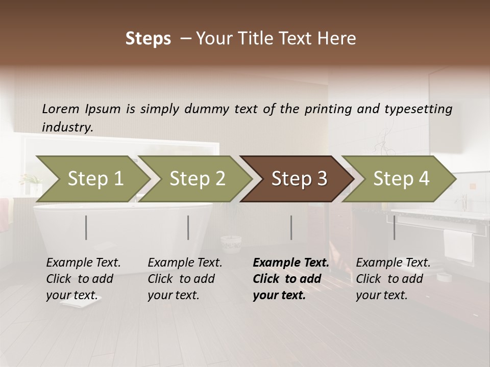 Modern Bathroom With A Tub (3D Rendering) PowerPoint Template