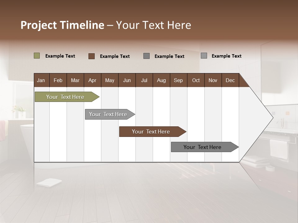 Modern Bathroom With A Tub (3D Rendering) PowerPoint Template