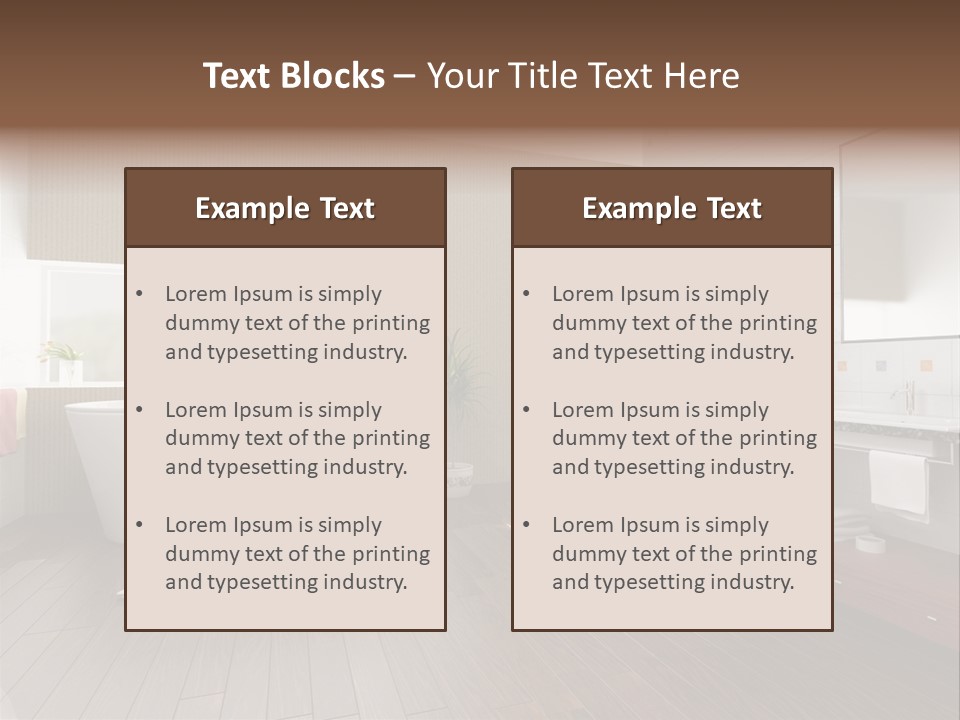 Modern Bathroom With A Tub (3D Rendering) PowerPoint Template