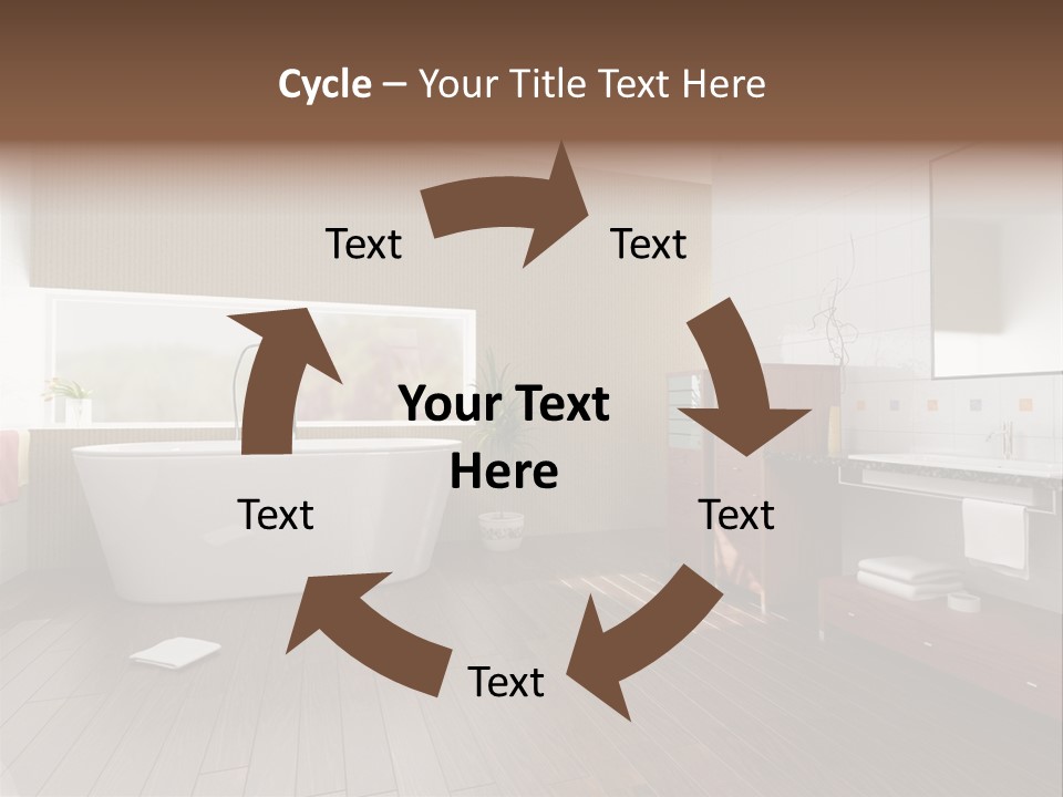 Modern Bathroom With A Tub (3D Rendering) PowerPoint Template