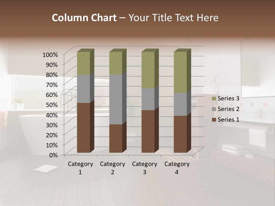 Modern Bathroom With A Tub (3D Rendering) PowerPoint Template