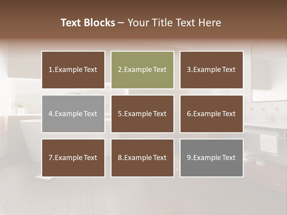 Modern Bathroom With A Tub (3D Rendering) PowerPoint Template
