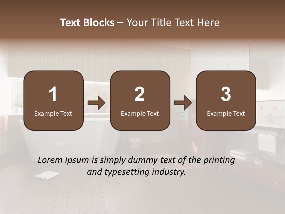 Modern Bathroom With A Tub (3D Rendering) PowerPoint Template