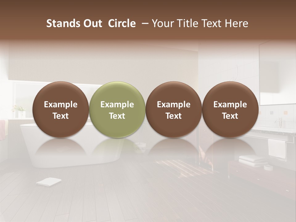 Modern Bathroom With A Tub (3D Rendering) PowerPoint Template