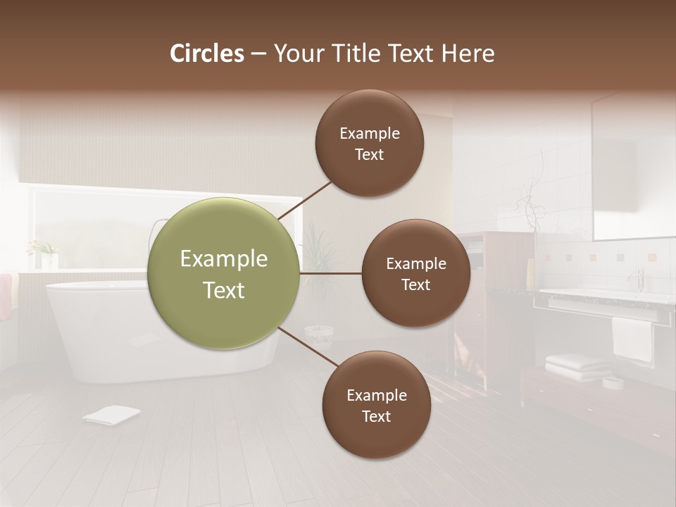 Modern Bathroom With A Tub (3D Rendering) PowerPoint Template