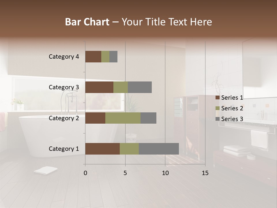 Modern Bathroom With A Tub (3D Rendering) PowerPoint Template