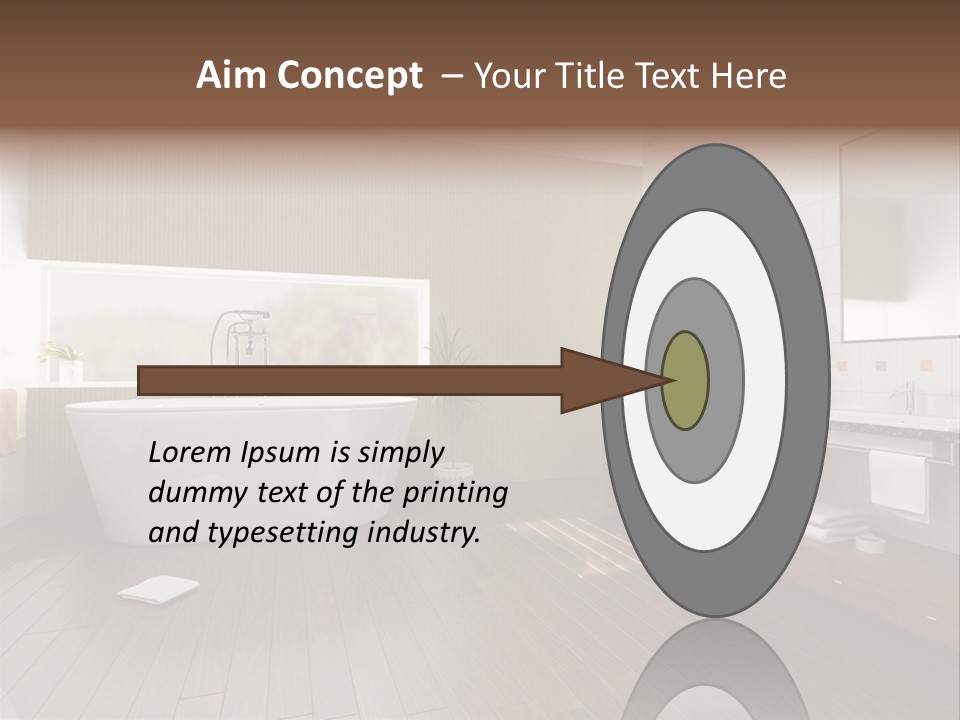 Modern Bathroom With A Tub (3D Rendering) PowerPoint Template