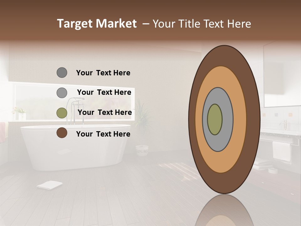 Modern Bathroom With A Tub (3D Rendering) PowerPoint Template